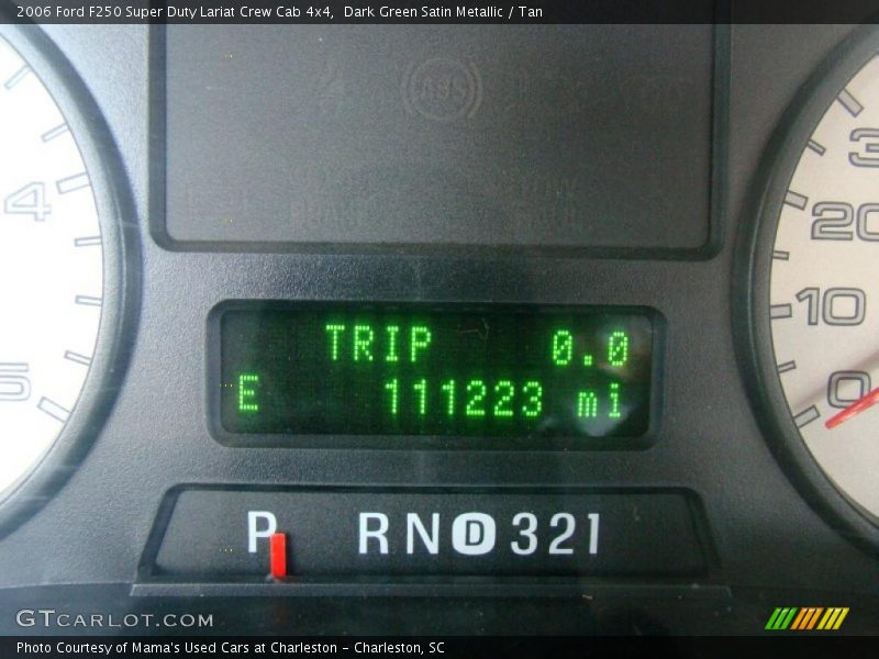 Dark Green Satin Metallic / Tan 2006 Ford F250 Super Duty Lariat Crew Cab 4x4