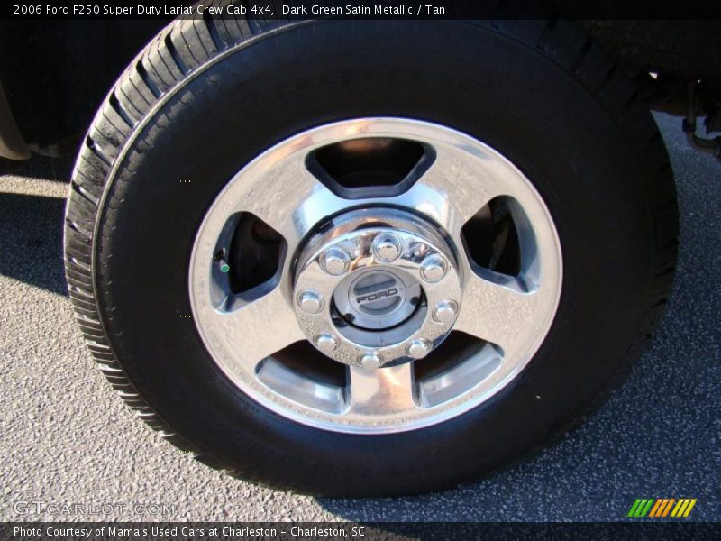 Dark Green Satin Metallic / Tan 2006 Ford F250 Super Duty Lariat Crew Cab 4x4