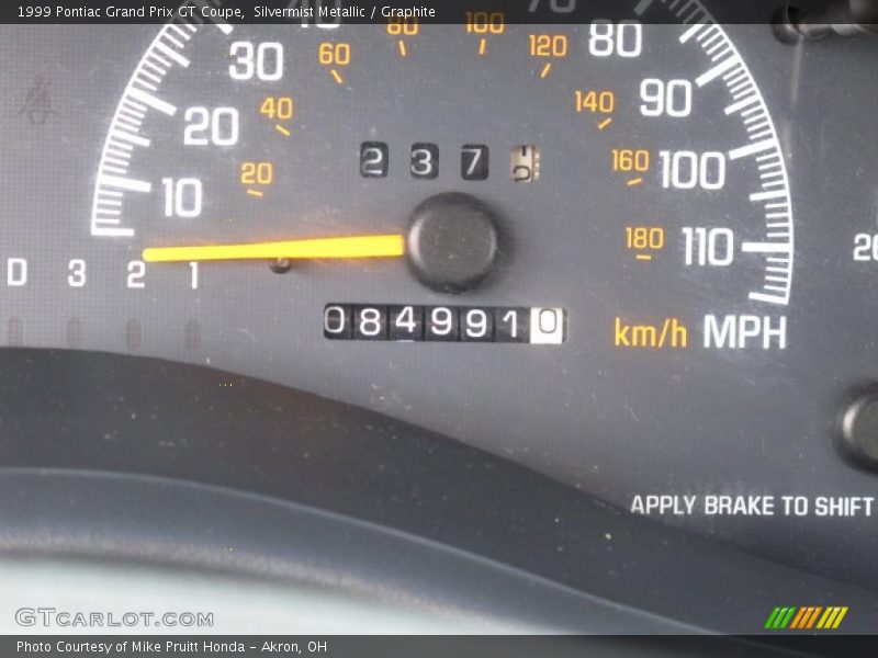 Silvermist Metallic / Graphite 1999 Pontiac Grand Prix GT Coupe