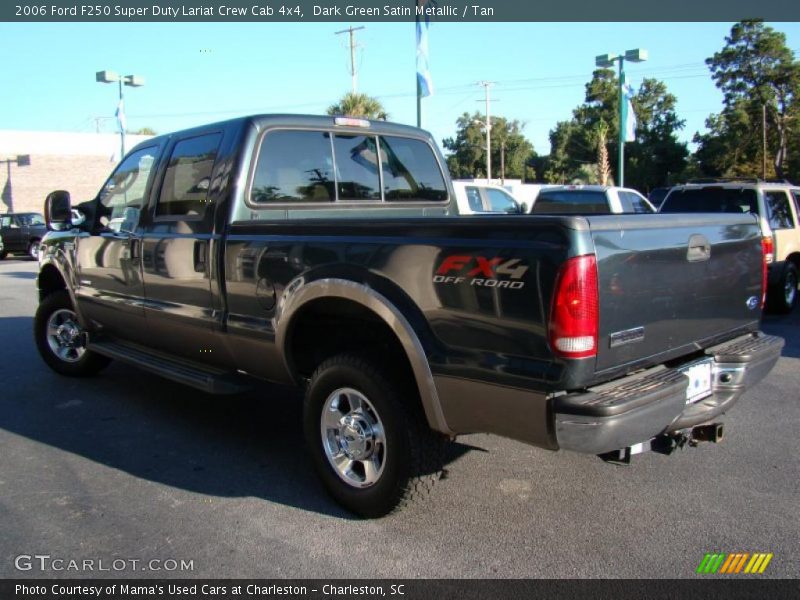 Dark Green Satin Metallic / Tan 2006 Ford F250 Super Duty Lariat Crew Cab 4x4