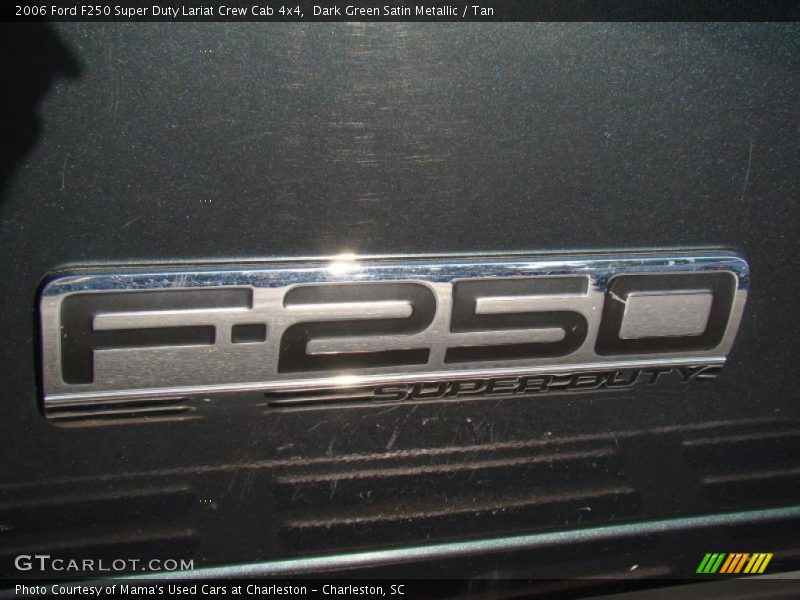 Dark Green Satin Metallic / Tan 2006 Ford F250 Super Duty Lariat Crew Cab 4x4