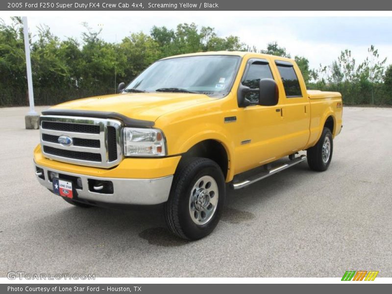 Screaming Yellow / Black 2005 Ford F250 Super Duty FX4 Crew Cab 4x4