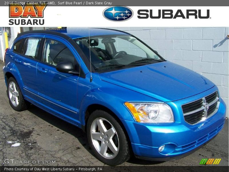 Surf Blue Pearl / Dark Slate Gray 2008 Dodge Caliber R/T AWD