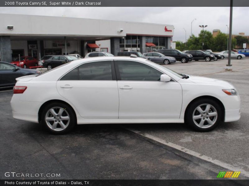 Super White / Dark Charcoal 2008 Toyota Camry SE