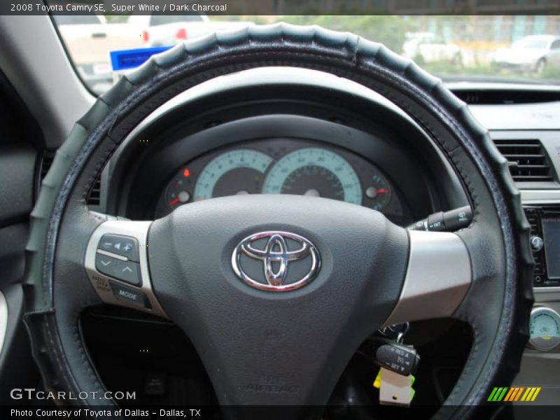 Super White / Dark Charcoal 2008 Toyota Camry SE