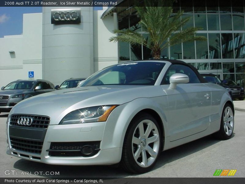 Ice Silver Metallic / Crimson Red 2008 Audi TT 2.0T Roadster