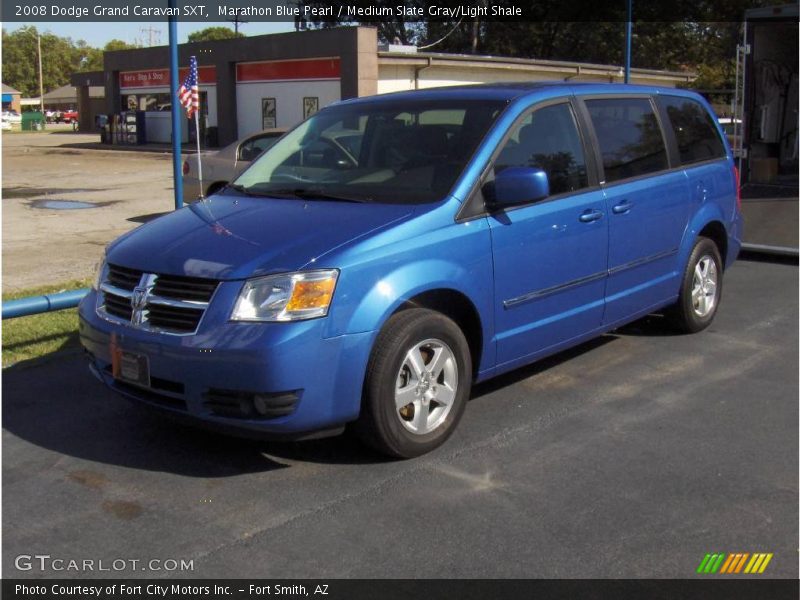 Marathon Blue Pearl / Medium Slate Gray/Light Shale 2008 Dodge Grand Caravan SXT