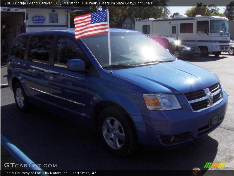 Marathon Blue Pearl / Medium Slate Gray/Light Shale 2008 Dodge Grand Caravan SXT