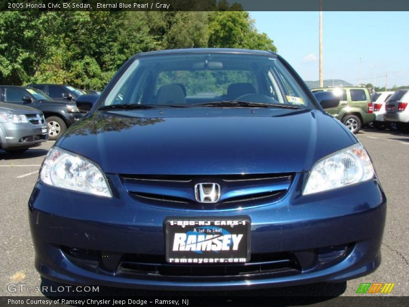 Eternal Blue Pearl / Gray 2005 Honda Civic EX Sedan