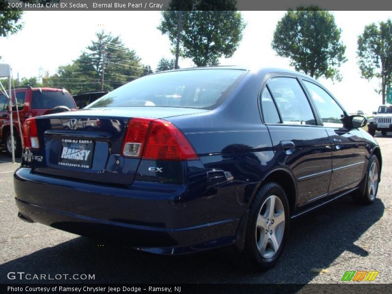 Eternal Blue Pearl / Gray 2005 Honda Civic EX Sedan