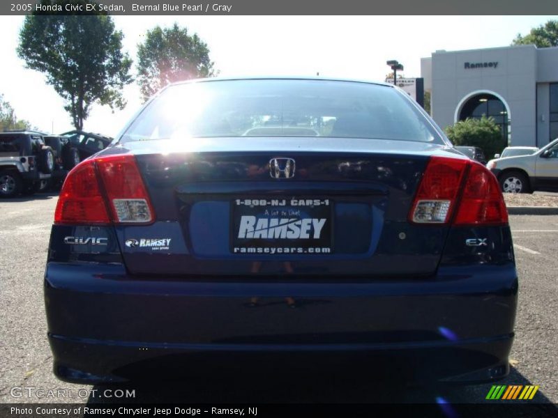 Eternal Blue Pearl / Gray 2005 Honda Civic EX Sedan