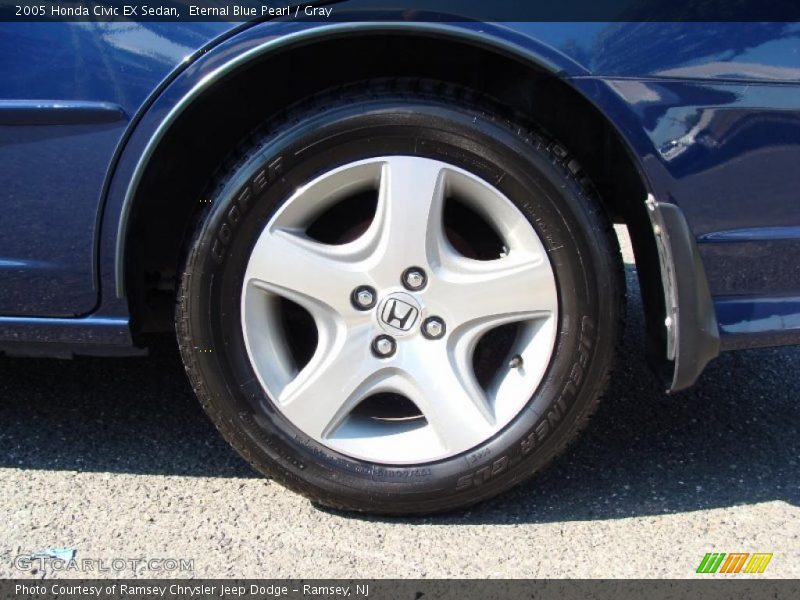 Eternal Blue Pearl / Gray 2005 Honda Civic EX Sedan