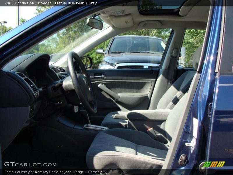 Eternal Blue Pearl / Gray 2005 Honda Civic EX Sedan