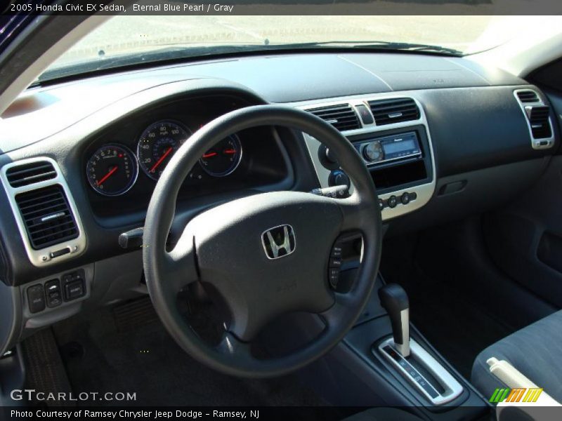 Eternal Blue Pearl / Gray 2005 Honda Civic EX Sedan