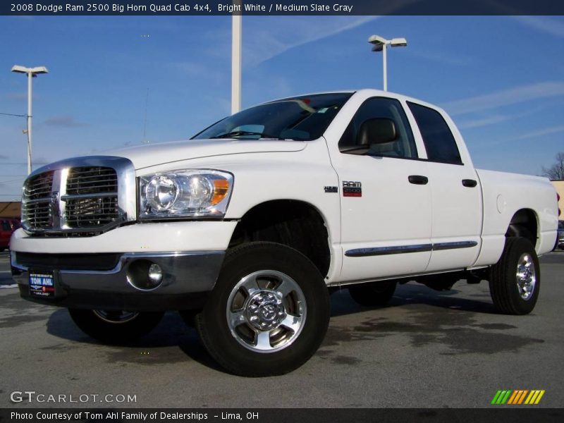 Bright White / Medium Slate Gray 2008 Dodge Ram 2500 Big Horn Quad Cab 4x4