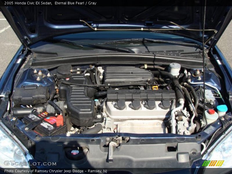 Eternal Blue Pearl / Gray 2005 Honda Civic EX Sedan