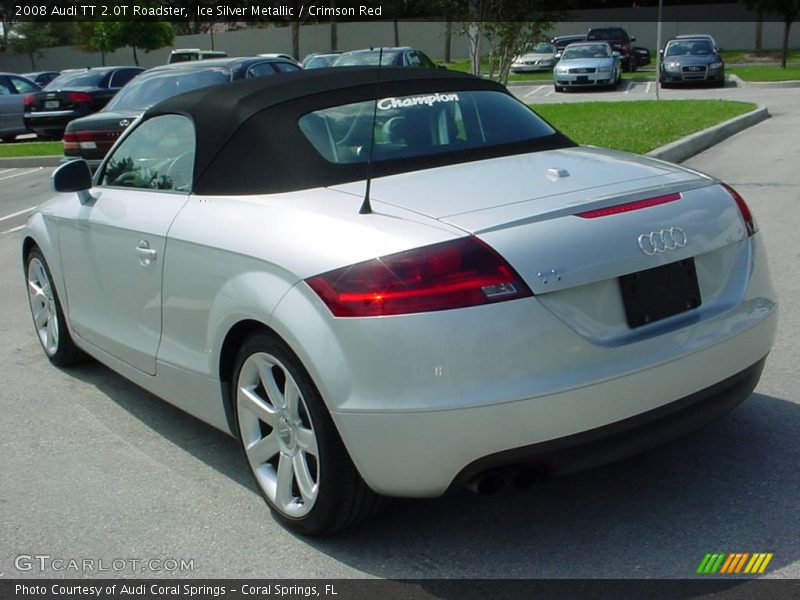 Ice Silver Metallic / Crimson Red 2008 Audi TT 2.0T Roadster
