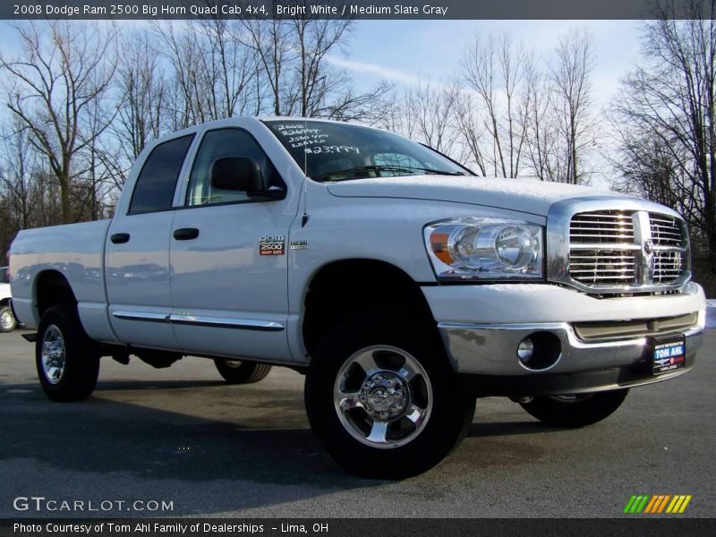 Bright White / Medium Slate Gray 2008 Dodge Ram 2500 Big Horn Quad Cab 4x4