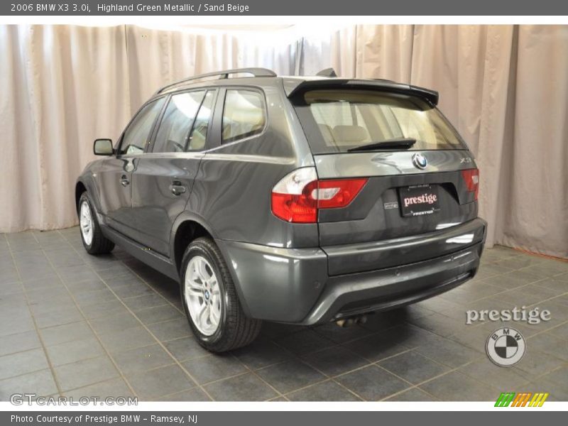 Highland Green Metallic / Sand Beige 2006 BMW X3 3.0i