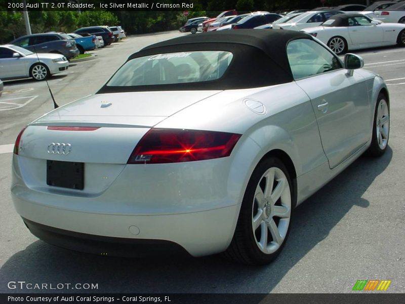 Ice Silver Metallic / Crimson Red 2008 Audi TT 2.0T Roadster
