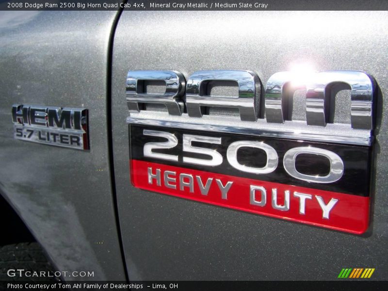 Mineral Gray Metallic / Medium Slate Gray 2008 Dodge Ram 2500 Big Horn Quad Cab 4x4