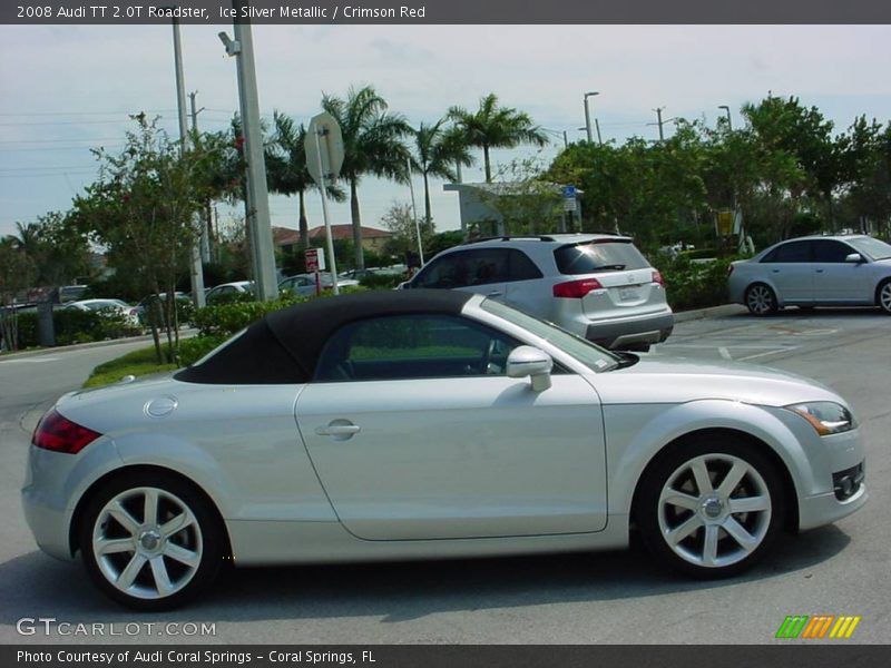 Ice Silver Metallic / Crimson Red 2008 Audi TT 2.0T Roadster
