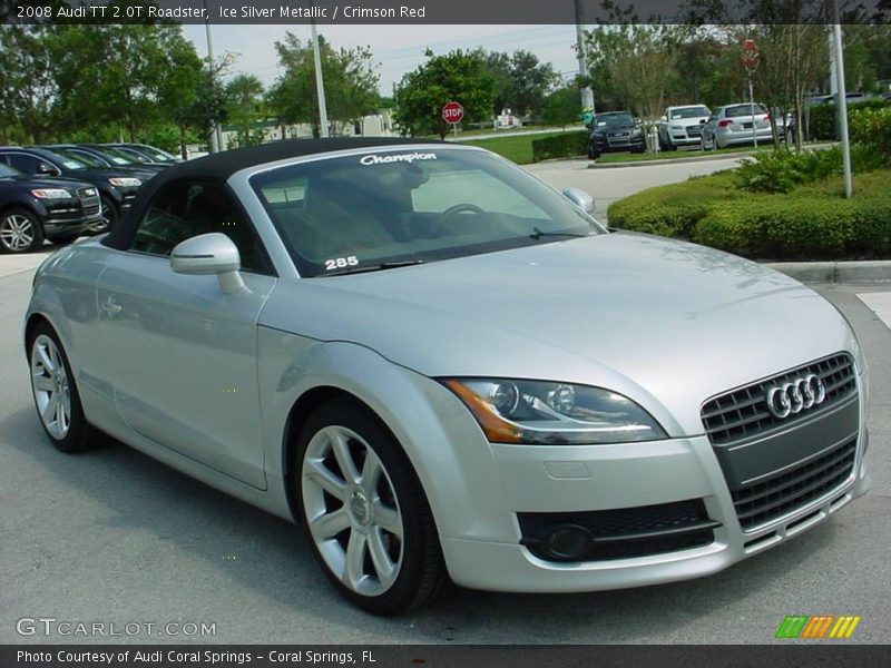 Ice Silver Metallic / Crimson Red 2008 Audi TT 2.0T Roadster