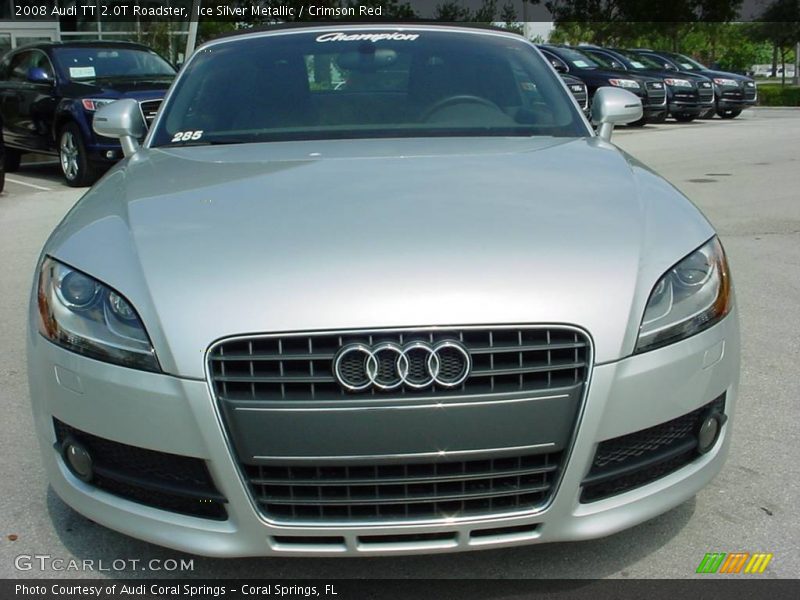 Ice Silver Metallic / Crimson Red 2008 Audi TT 2.0T Roadster