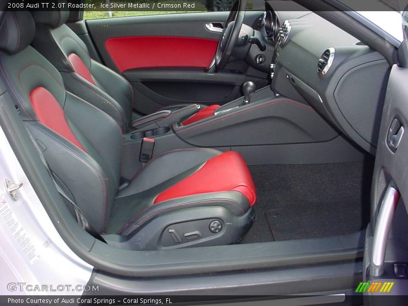 Ice Silver Metallic / Crimson Red 2008 Audi TT 2.0T Roadster