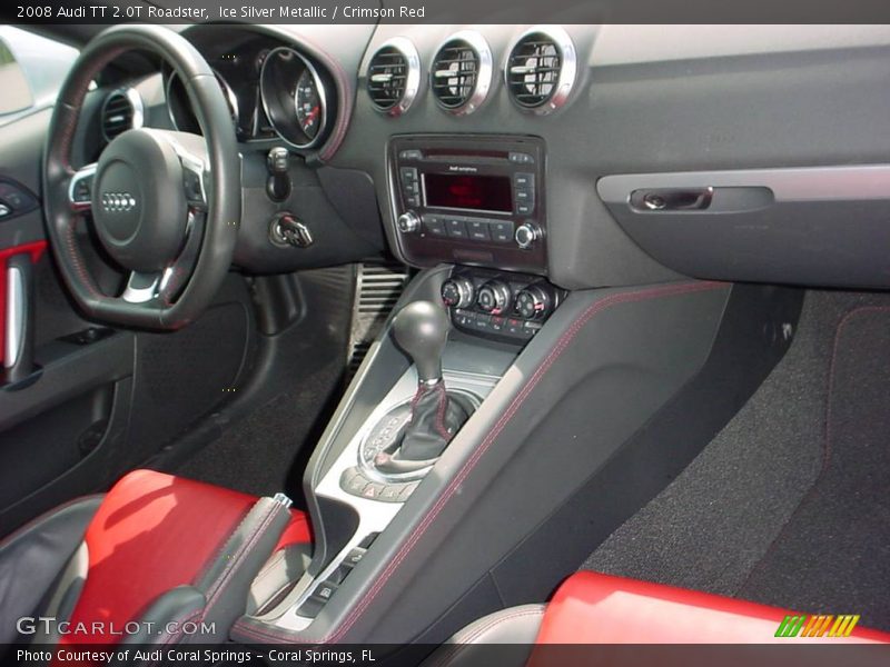 Ice Silver Metallic / Crimson Red 2008 Audi TT 2.0T Roadster
