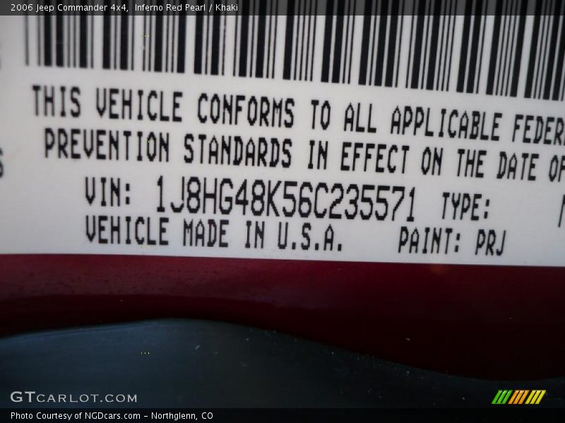 Inferno Red Pearl / Khaki 2006 Jeep Commander 4x4