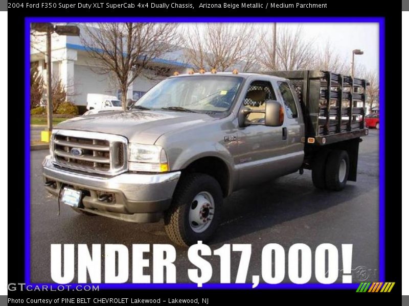 Arizona Beige Metallic / Medium Parchment 2004 Ford F350 Super Duty XLT SuperCab 4x4 Dually Chassis