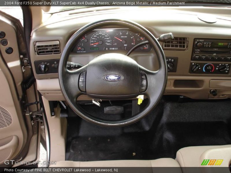 Arizona Beige Metallic / Medium Parchment 2004 Ford F350 Super Duty XLT SuperCab 4x4 Dually Chassis