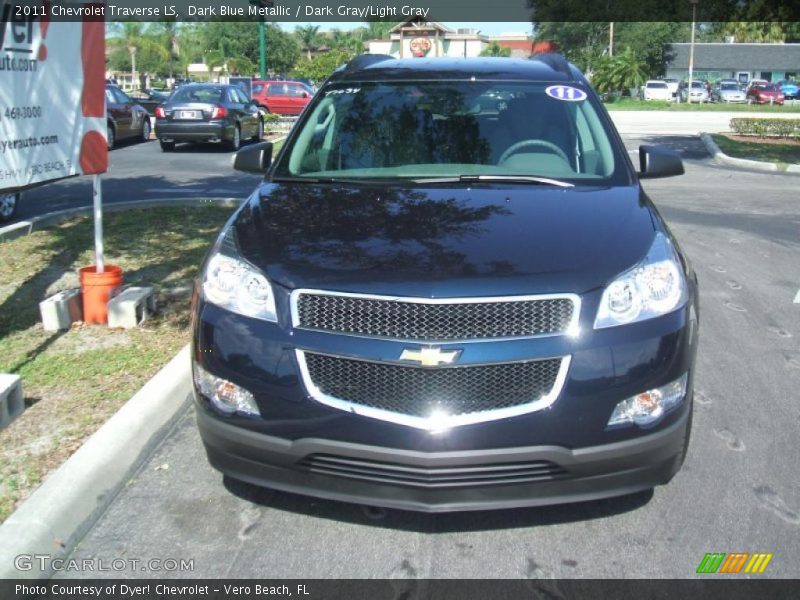 Dark Blue Metallic / Dark Gray/Light Gray 2011 Chevrolet Traverse LS