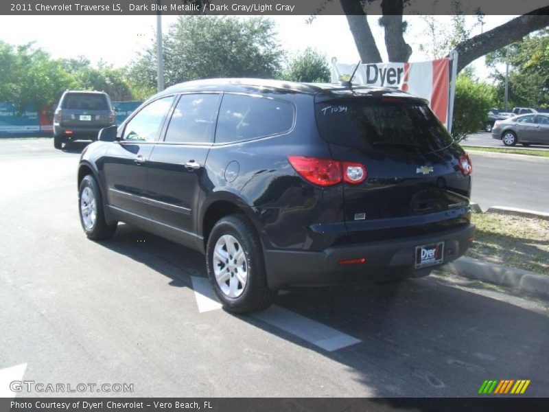 Dark Blue Metallic / Dark Gray/Light Gray 2011 Chevrolet Traverse LS