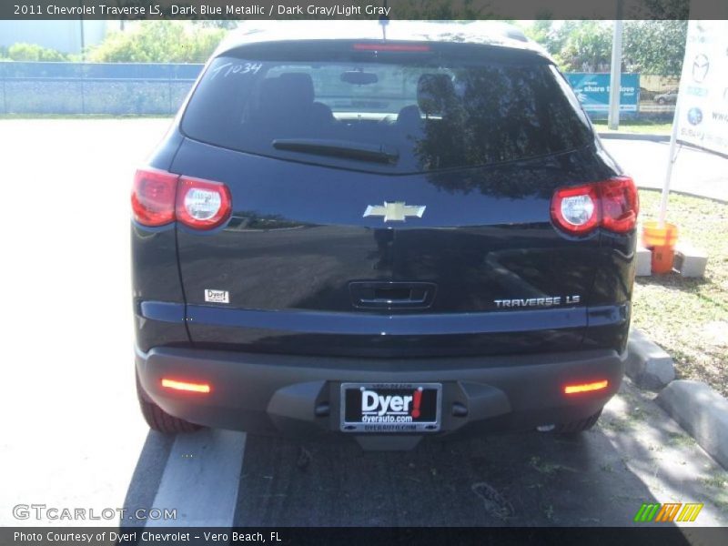 Dark Blue Metallic / Dark Gray/Light Gray 2011 Chevrolet Traverse LS