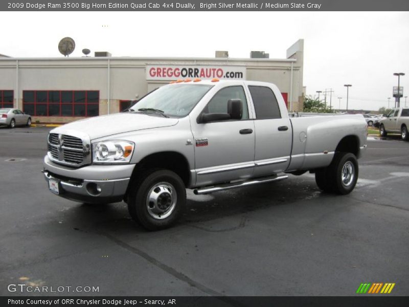 Bright Silver Metallic / Medium Slate Gray 2009 Dodge Ram 3500 Big Horn Edition Quad Cab 4x4 Dually