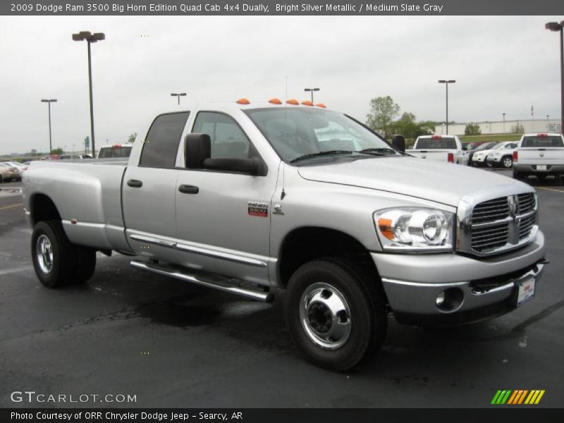 Bright Silver Metallic / Medium Slate Gray 2009 Dodge Ram 3500 Big Horn Edition Quad Cab 4x4 Dually