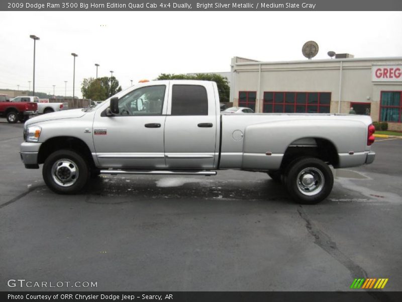 Bright Silver Metallic / Medium Slate Gray 2009 Dodge Ram 3500 Big Horn Edition Quad Cab 4x4 Dually