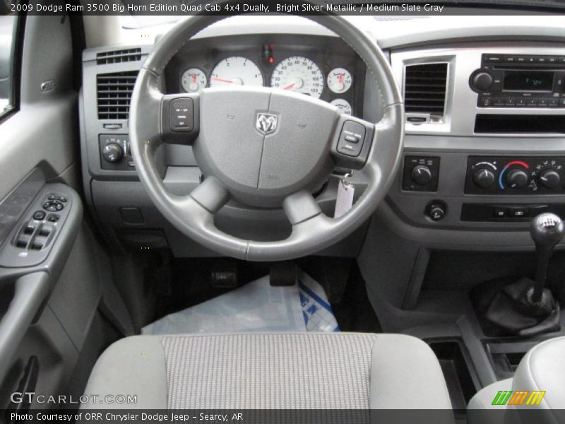 Bright Silver Metallic / Medium Slate Gray 2009 Dodge Ram 3500 Big Horn Edition Quad Cab 4x4 Dually