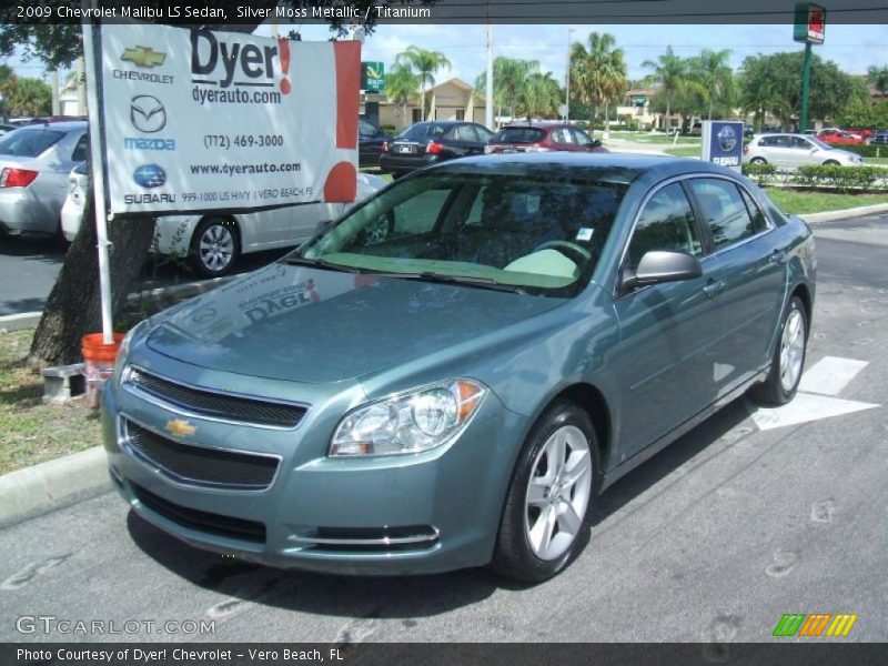 Silver Moss Metallic / Titanium 2009 Chevrolet Malibu LS Sedan