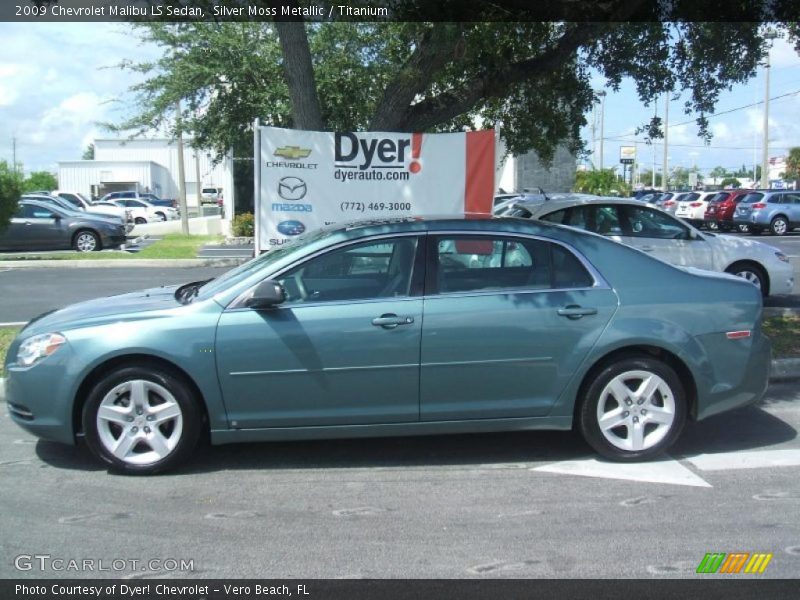 Silver Moss Metallic / Titanium 2009 Chevrolet Malibu LS Sedan