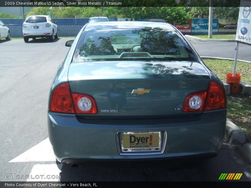 Silver Moss Metallic / Titanium 2009 Chevrolet Malibu LS Sedan