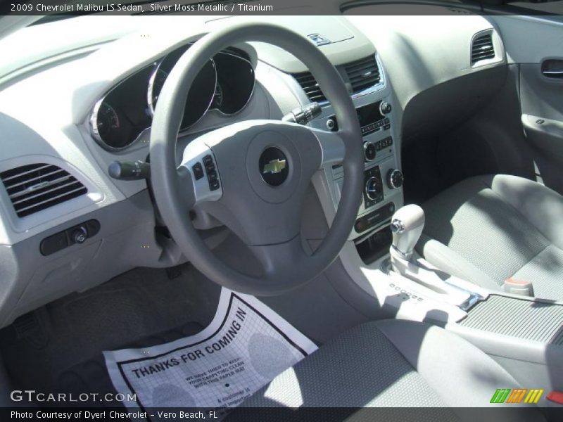 Silver Moss Metallic / Titanium 2009 Chevrolet Malibu LS Sedan