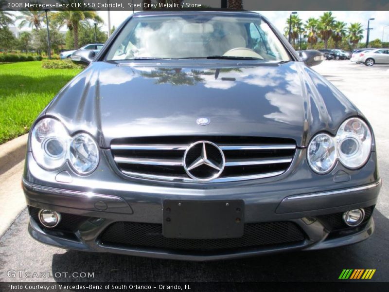 Steel Grey Metallic / Stone 2008 Mercedes-Benz CLK 550 Cabriolet