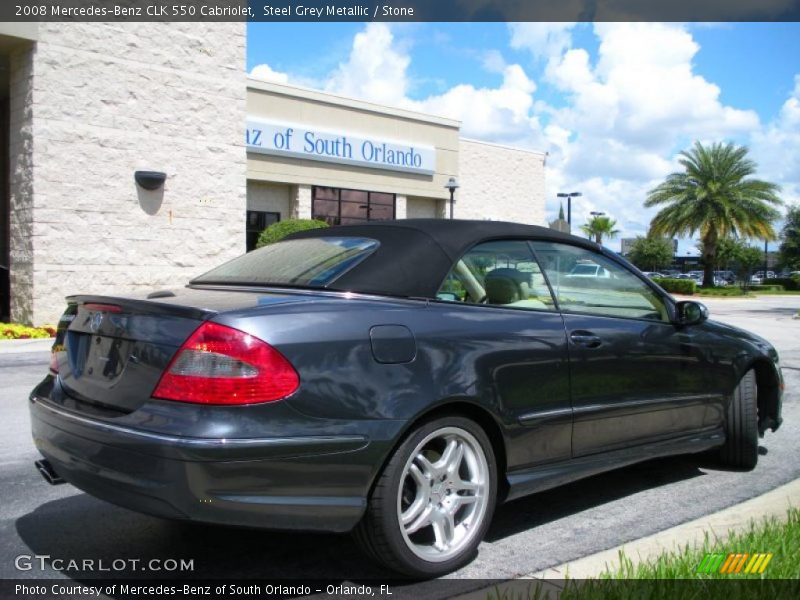 Steel Grey Metallic / Stone 2008 Mercedes-Benz CLK 550 Cabriolet