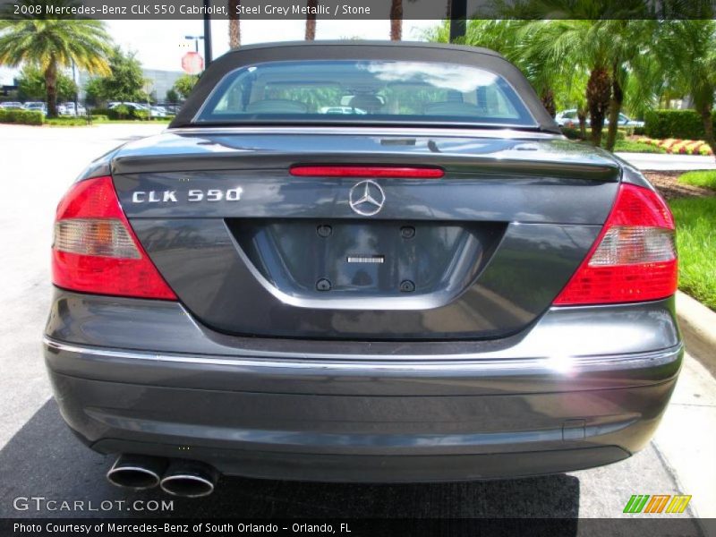 Steel Grey Metallic / Stone 2008 Mercedes-Benz CLK 550 Cabriolet