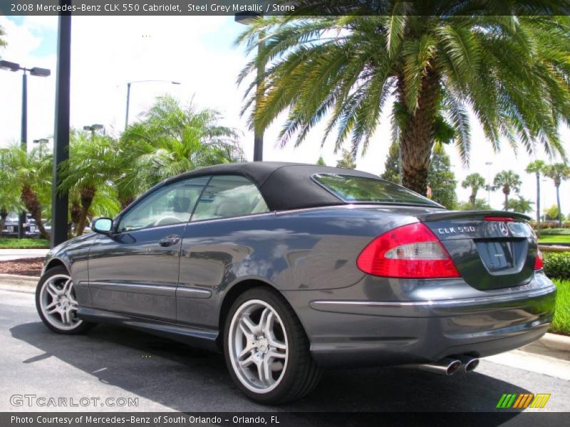 Steel Grey Metallic / Stone 2008 Mercedes-Benz CLK 550 Cabriolet