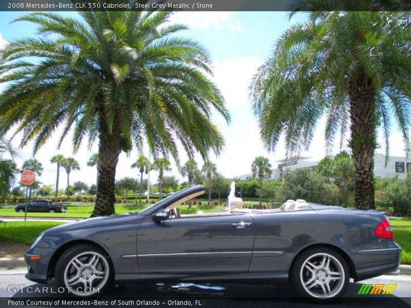 Steel Grey Metallic / Stone 2008 Mercedes-Benz CLK 550 Cabriolet