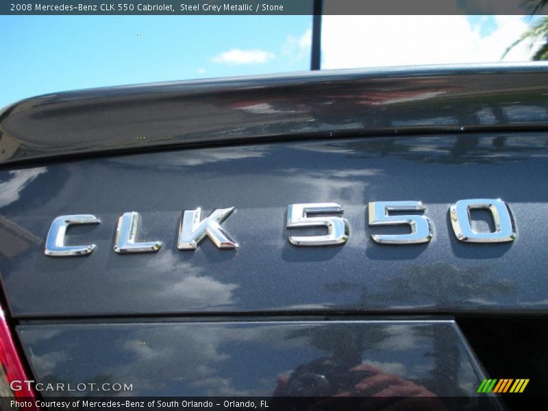 Steel Grey Metallic / Stone 2008 Mercedes-Benz CLK 550 Cabriolet
